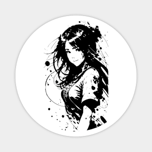 Kawaii Anime Girl Wearing Tshirt 01 Magnet